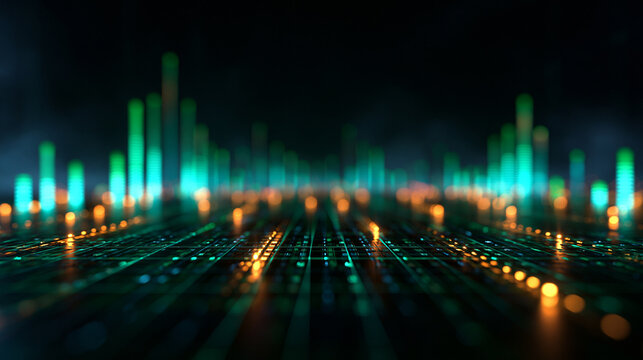 Futuristic Digital Equalizer and Big Data Visualization Grid