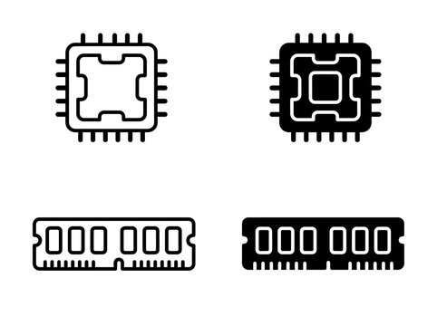Central processing unit cpu and random access memory ram stick hardware