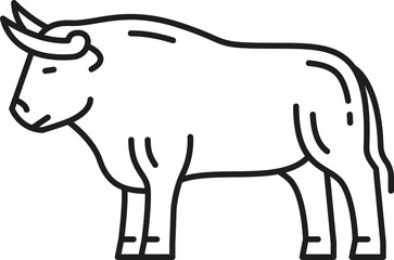 Cow bull buffalo farm cow ox, taurus sign isolated