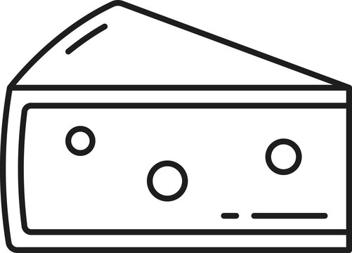 Swiss cheese cut triangle isolated thin line icon