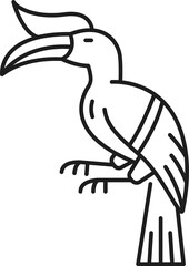 Naklejka premium Parrot exotic bird fowl isolated outline toucan
