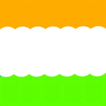 Abstract orange, white, and green background with a smooth scalloped border and clean blank space for design projects