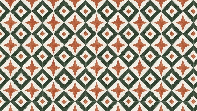 Geometric seamless diamond pattern in blue, red, and white for modern design backgrounds