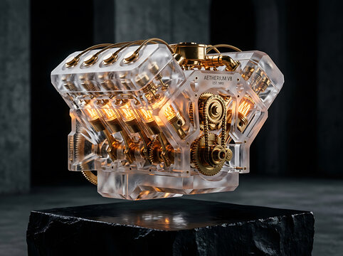Raw quartz crystal with golden rutile inclusions on black pedestal for luxury decor and healing display