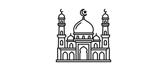 Islamic mosque building outline icon