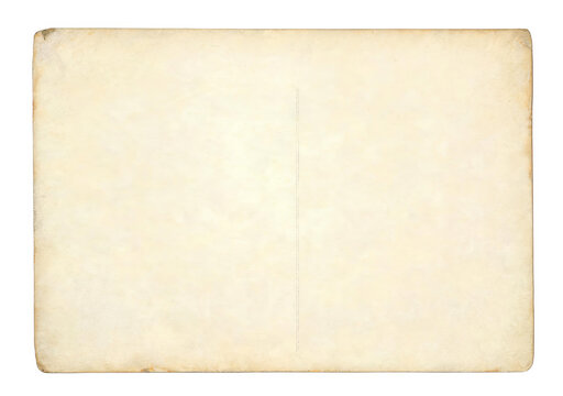 Blank Vintage Postcard Back With Faded Texture and Corner Stains