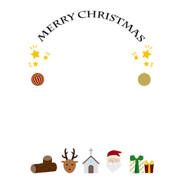 クリスマス　アーチ型背景フレーム
