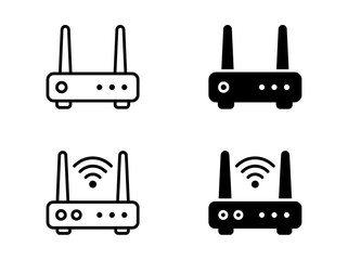 Fototapeta premium Wireless internet router modem with signal wave symbol for network, wireless