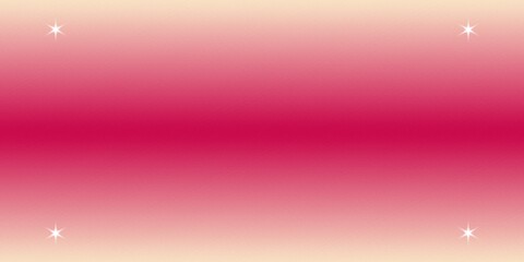 Fototapeta premium Grainy vibrant magenta pink and cream gradient background with sparkling stars in corners