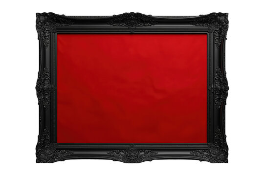 Ornate Black Landscape Frame With Red Interior