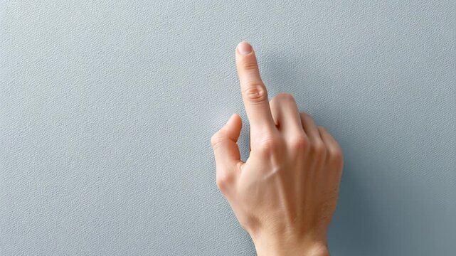 4k footage close up of hand with index finger touching invisible digital screen