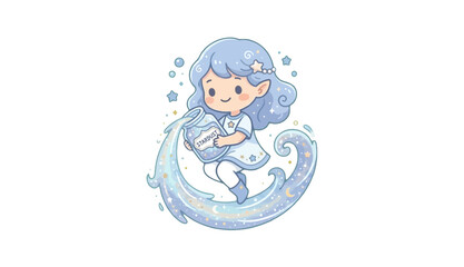 Cute Fae Character with Star Jar