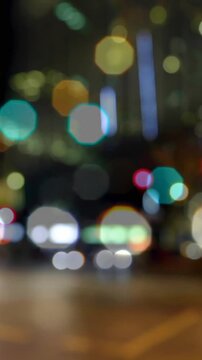 Road traffic in city at night 4k