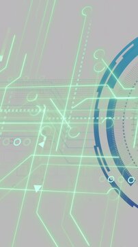 Animation of wall icon over data processing on white background
