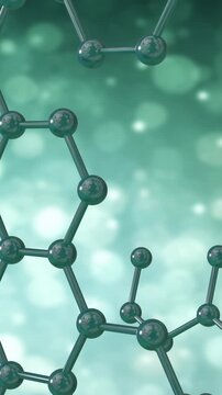 Animation of 3d micro of molecules on green background