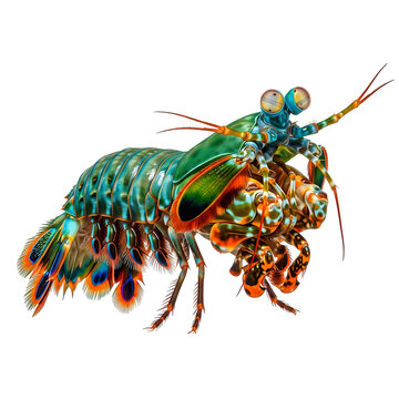 Peacock Mantis Shrimp Isolated on Transparent Background