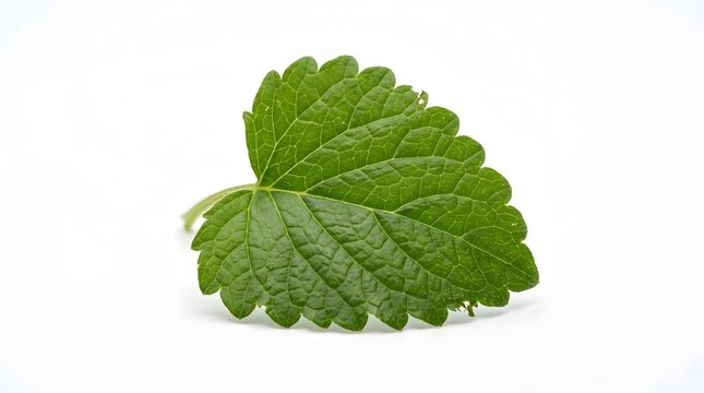 Fresh organic green mint leaf isolated on white background, studio shot