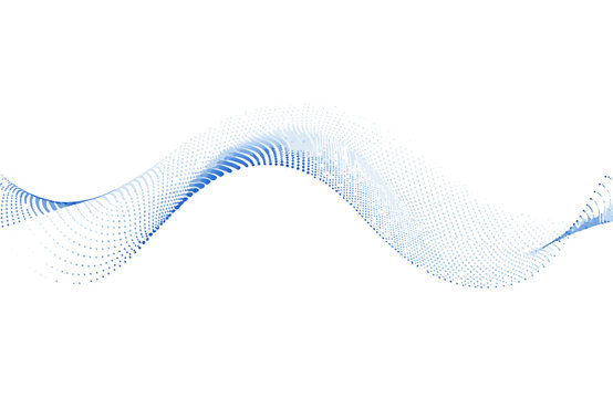Wave Composition with Minimalist Abstract Design. Dynamic Particle Flow Illustration, Modern Digital Art. and Graphic