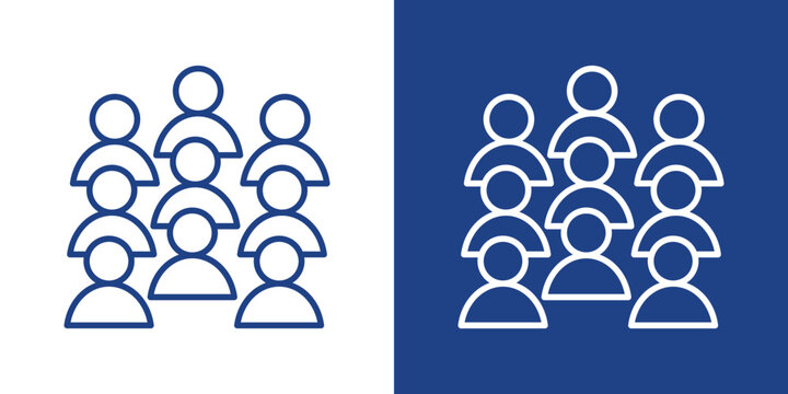 Employee Headcount Blue And White Icon Style Collection