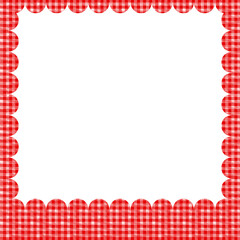 Chic scalloped photo frame gingham pattern © yahya