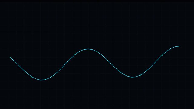 Abstract blue sine wave line on dark background