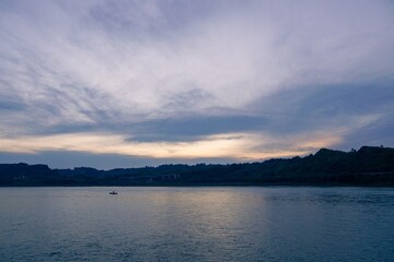 Fototapeta premium sunset over the lake