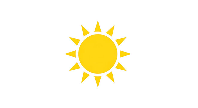 Bright smiling sun with rays icon