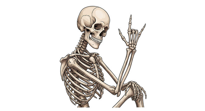 Skeleton giving a thumbs-up gesture