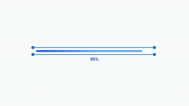 Minimal blue multi line progress bar animation  on a clean light background, representing loading, processing, progress, and digital workflow.