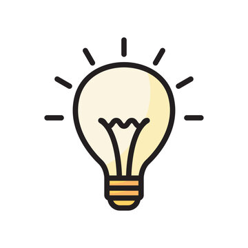Light Bulb Line Color Icon