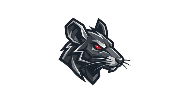 Fierce rat head mascot logo for sports team or gaming esports