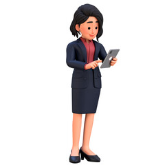 3D Professional Businesswoman Character Working with Tablet © M Novian F