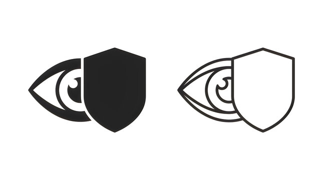 Eye inside shield vector icon design