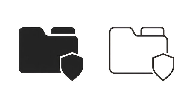 Secure folder icon with shield symbol