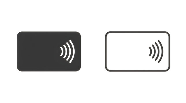 Modern nfc payment card and smartphone icon