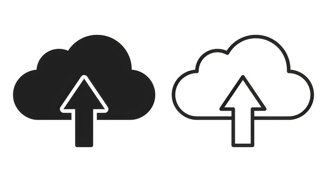 Simple upload cloud icon with arrow