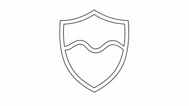 Simple shield outline on a clean white background