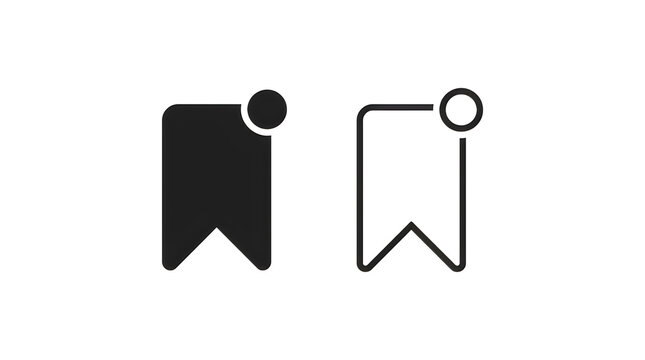 Simple push pin icon with flag design