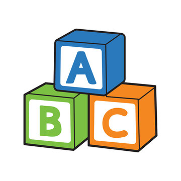 Colorful abc alphabet blocks for kids