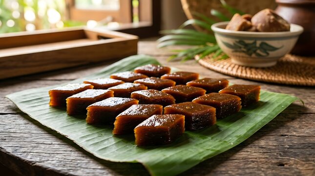 Traditional Brown Coconut Dodol Sweets