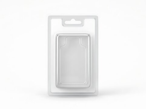 Empty plastic blister pack mockup isolated on white background