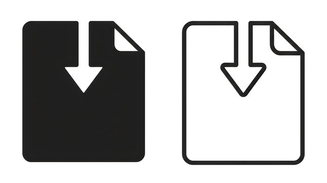 Download file icon with arrow