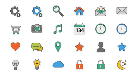 Fototapeta premium Modern UI Icons Set