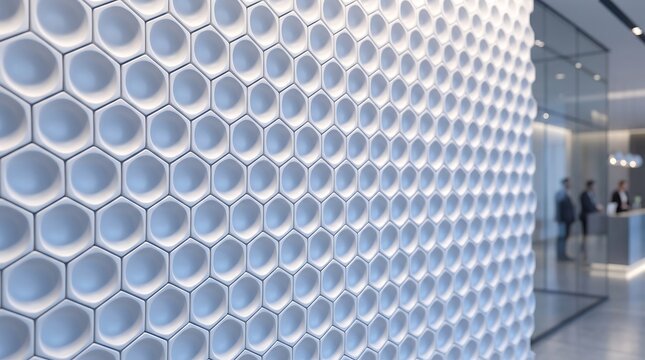 Clean White Concave Hexagonal Geometric Bowls Background