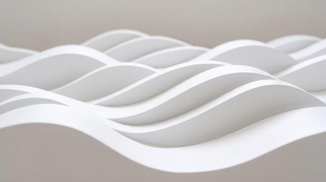 Clean White Geometric Peaking Waves Abstract Background