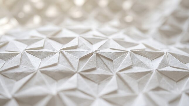 Macro White Folded Triangle Pattern Geometric Background