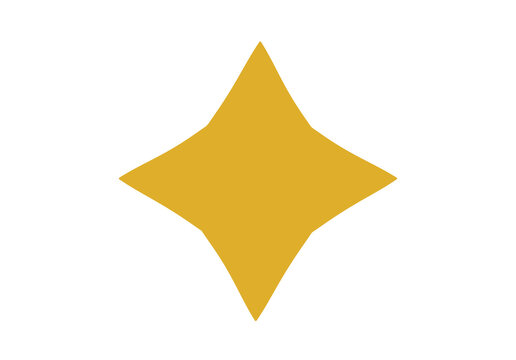 Elegant Gold Star Hand Drawn 4 Point Star Sparkle Element