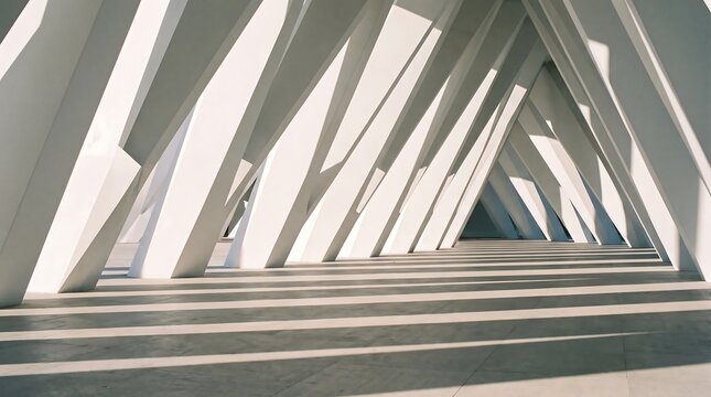 Rhythmic White Offset Slanted Geometric Pillars Background