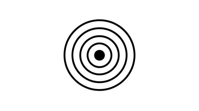 Target with concentric circles on white background