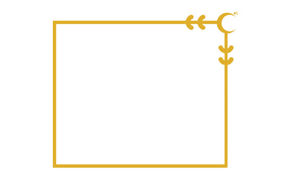 Elegant Gold Crescent Moon Celestial Border Frame